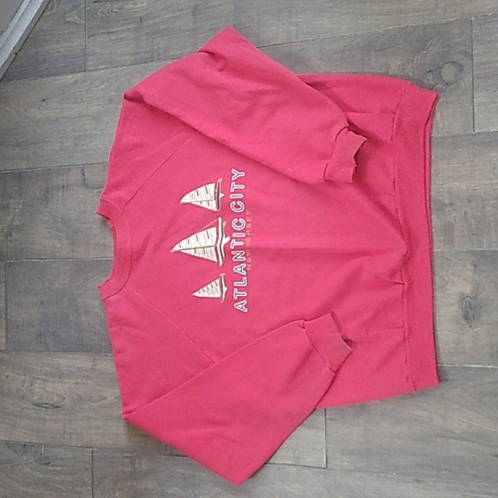 VTG Y2K ATLANTIC CITY RED 50/50 SWEATSHIRT MENS XL